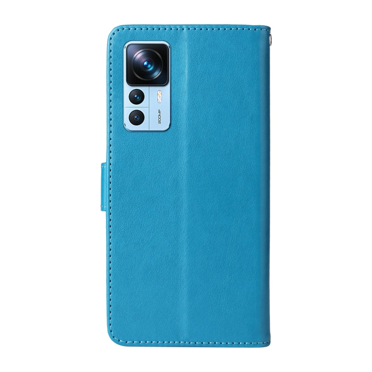 For Xiaomi 12T / 12T Pro / Redmi K50 Ultra Embossed Butterfly Flowers Leather Phone Case