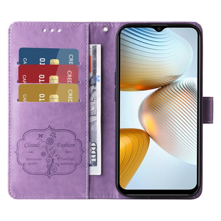 For Xiaomi Poco M4 5G / M5 4G India Embossed Butterfly Flowers Leather Phone Case