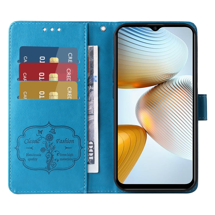 For Xiaomi Poco M4 5G / M5 4G India Embossed Butterfly Flowers Leather Phone Case