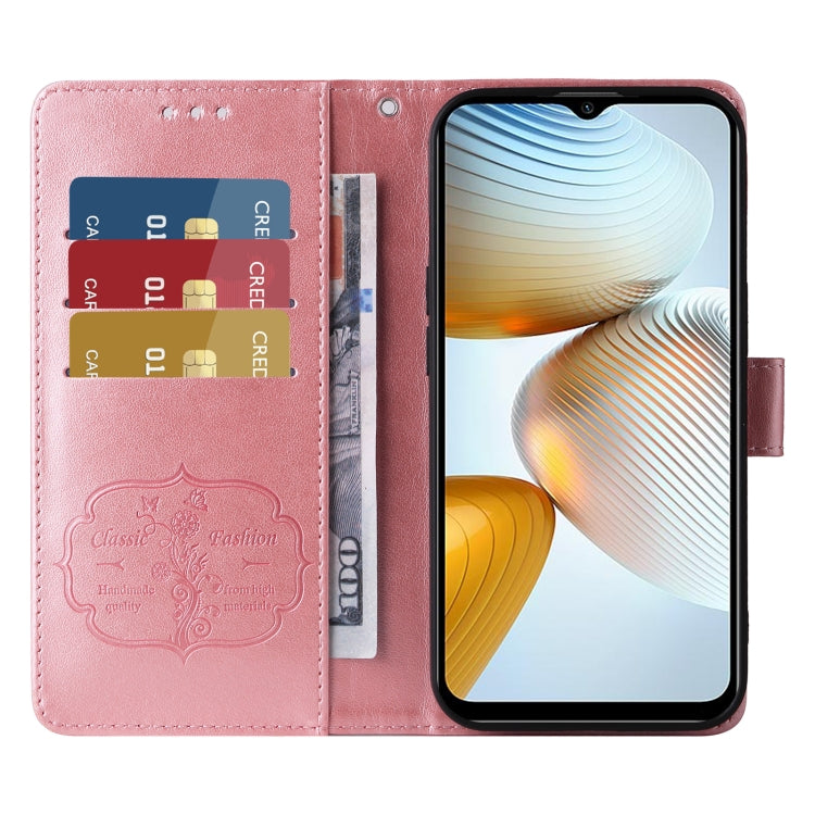 For Xiaomi Poco M4 5G / M5 4G India Embossed Butterfly Flowers Leather Phone Case