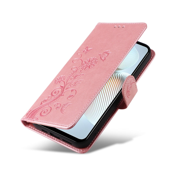 For Xiaomi Poco M4 5G / M5 4G India Embossed Butterfly Flowers Leather Phone Case