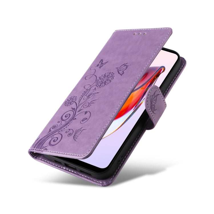For Xiaomi Poco C55 / Redmi 11A 4G Embossed Butterfly Flowers Leather Phone Case