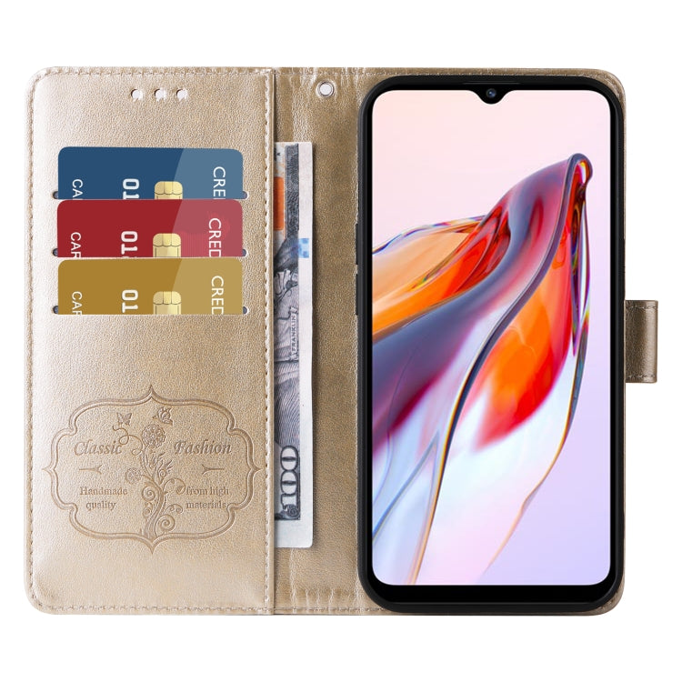 For Xiaomi Poco C55 / Redmi 11A 4G Embossed Butterfly Flowers Leather Phone Case