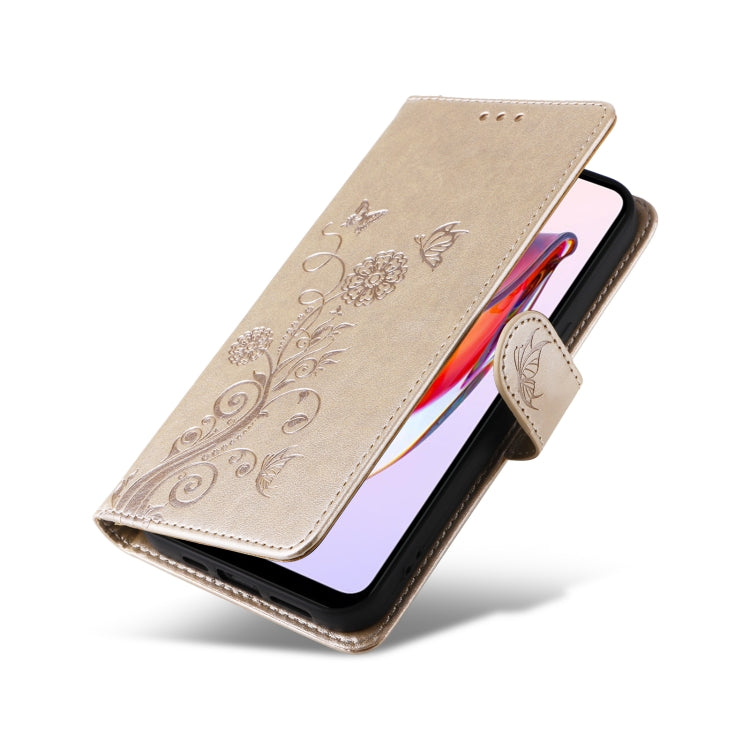 For Xiaomi Poco C55 / Redmi 11A 4G Embossed Butterfly Flowers Leather Phone Case