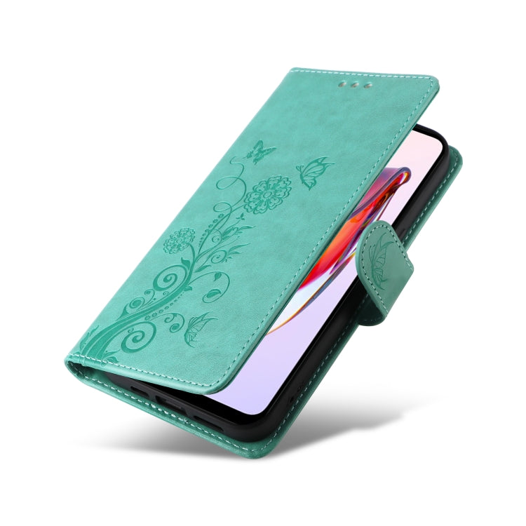 For Xiaomi Poco C55 / Redmi 11A 4G Embossed Butterfly Flowers Leather Phone Case