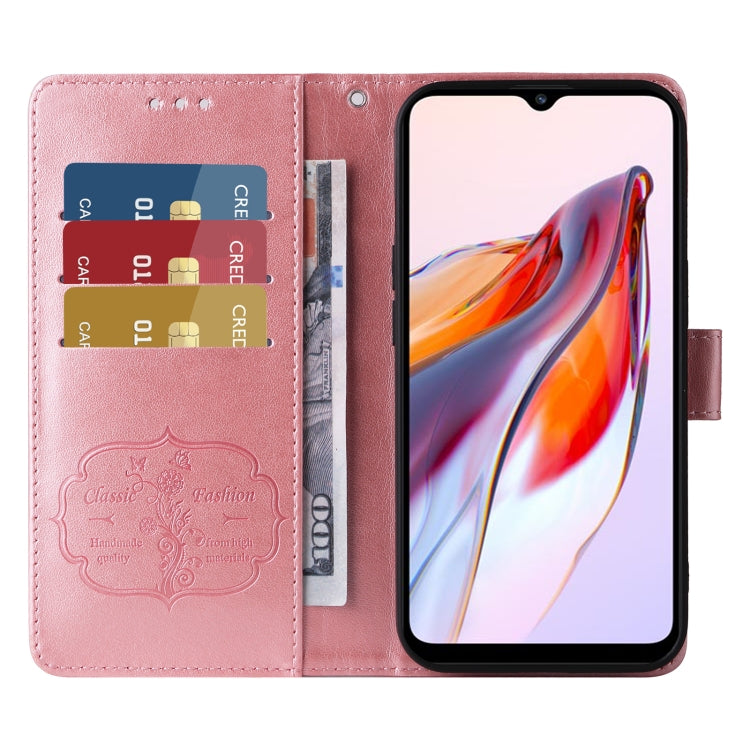 For Xiaomi Poco C55 / Redmi 11A 4G Embossed Butterfly Flowers Leather Phone Case