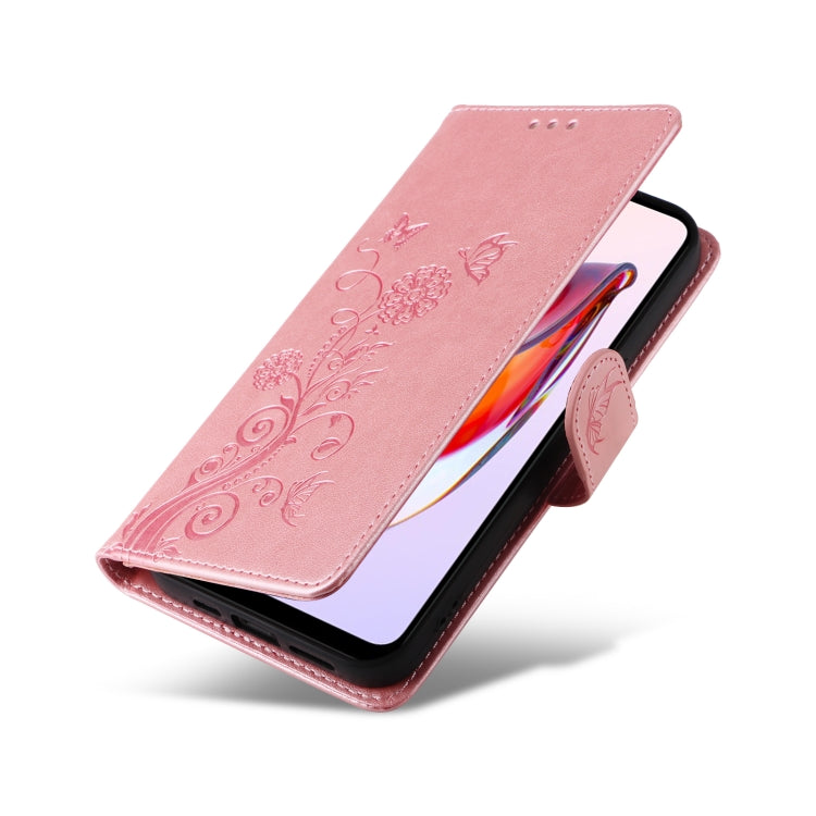 For Xiaomi Poco C55 / Redmi 11A 4G Embossed Butterfly Flowers Leather Phone Case