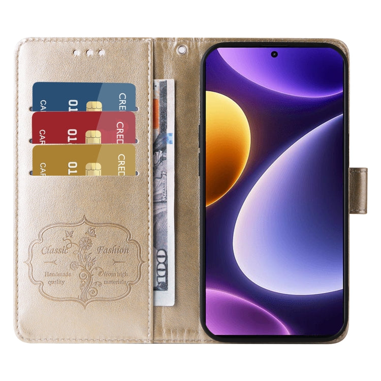 For Xiaomi Poco F5 / Redmi Note 12 Turbo Embossed Butterfly Flowers Leather Phone Case