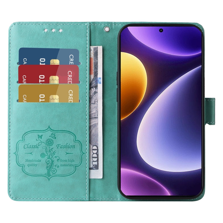 For Xiaomi Poco F5 / Redmi Note 12 Turbo Embossed Butterfly Flowers Leather Phone Case