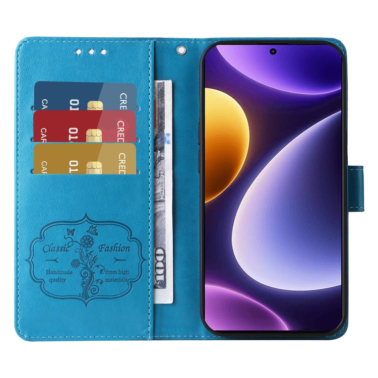 For Xiaomi Poco F5 / Redmi Note 12 Turbo Embossed Butterfly Flowers Leather Phone Case