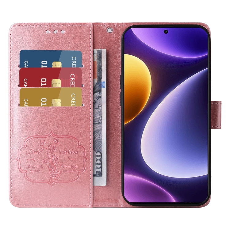 For Xiaomi Poco F5 / Redmi Note 12 Turbo Embossed Butterfly Flowers Leather Phone Case