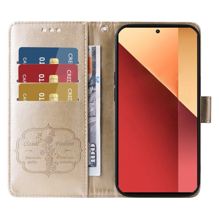 For Xiaomi Poco M6 Pro 4G Embossed Butterfly Flowers Leather Phone Case