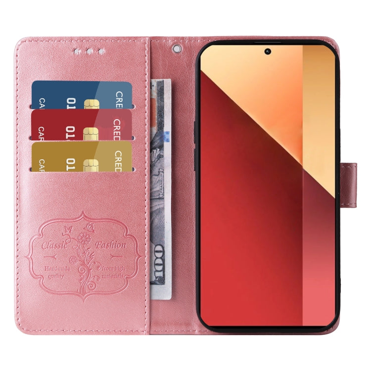 For Xiaomi Poco M6 Pro 4G Embossed Butterfly Flowers Leather Phone Case