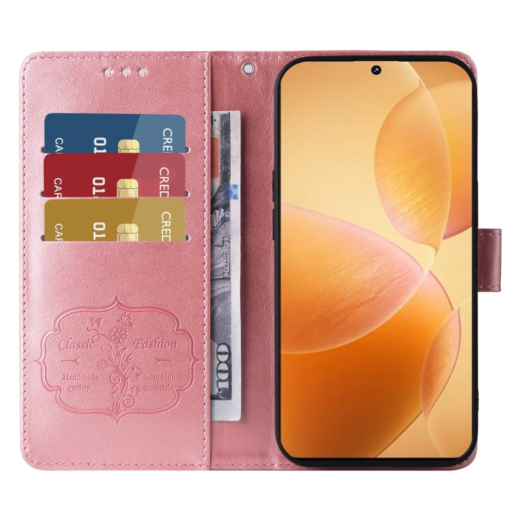 For Xiaomi Poco F6 Pro Embossed Butterfly Flowers Leather Phone Case