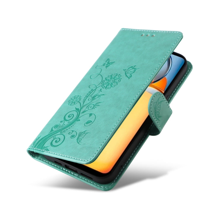 For Xiaomi Poco C65 / M6 5G Embossed Butterfly Flowers Leather Phone Case