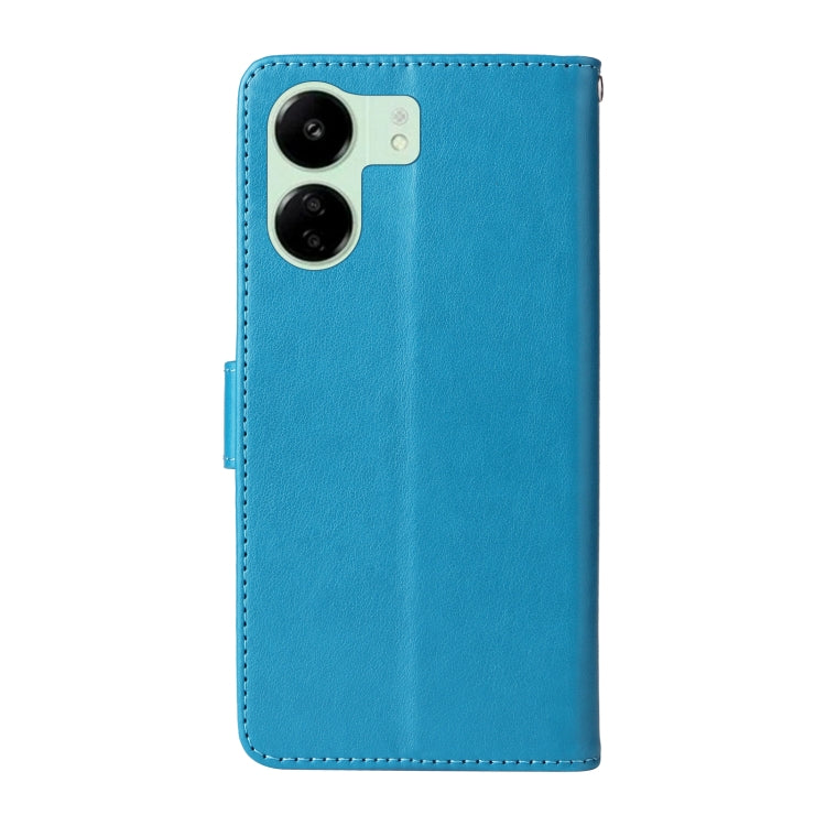 For Xiaomi Poco C65 / M6 5G Embossed Butterfly Flowers Leather Phone Case