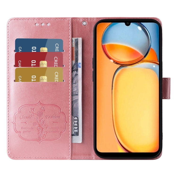 For Xiaomi Poco C65 / M6 5G Embossed Butterfly Flowers Leather Phone Case