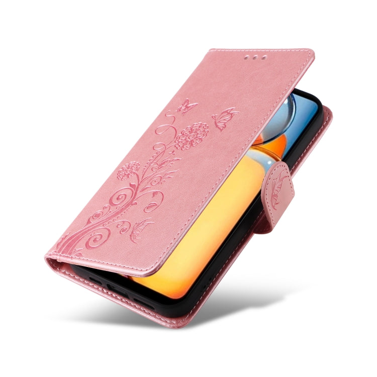 For Xiaomi Poco C65 / M6 5G Embossed Butterfly Flowers Leather Phone Case