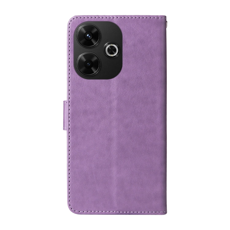 For Xiaomi Poco M6 4G Embossed Butterfly Flowers Leather Phone Case