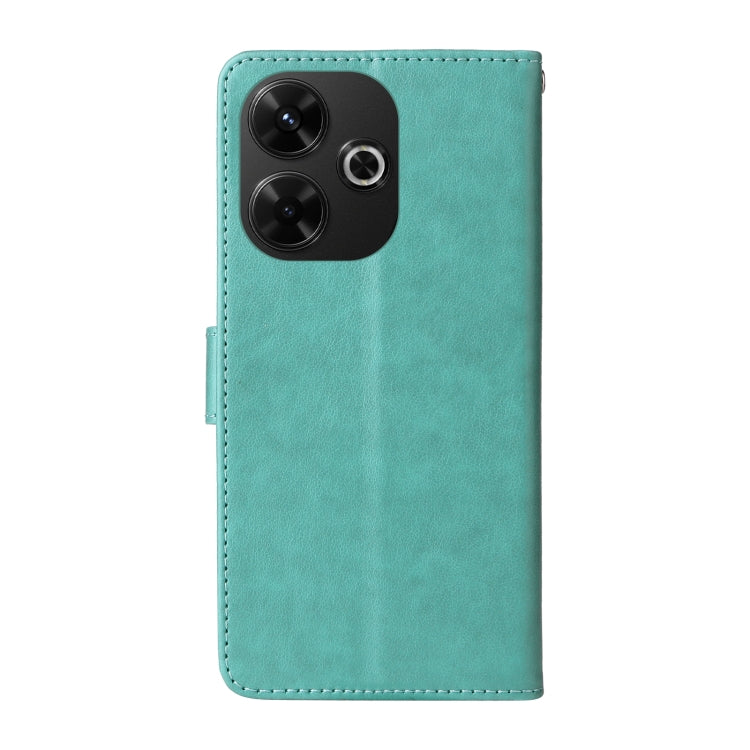 For Xiaomi Poco M6 4G Embossed Butterfly Flowers Leather Phone Case