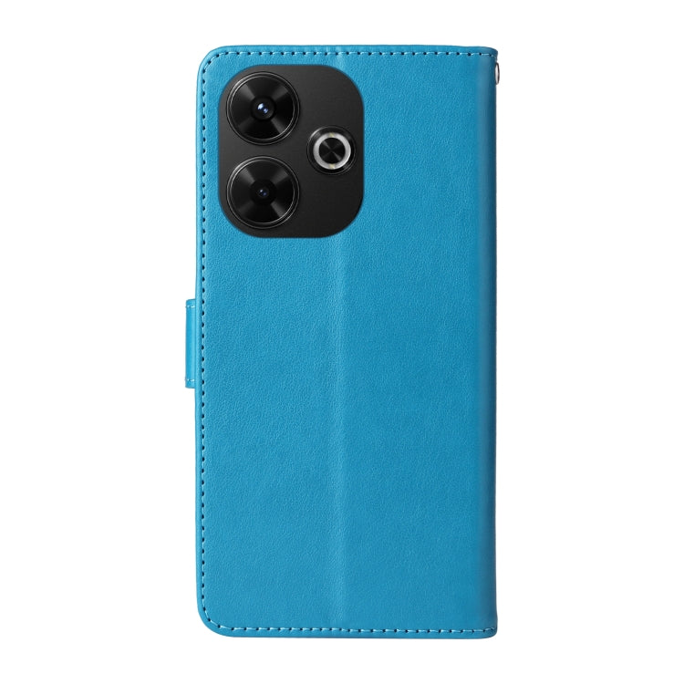 For Xiaomi Poco M6 4G Embossed Butterfly Flowers Leather Phone Case