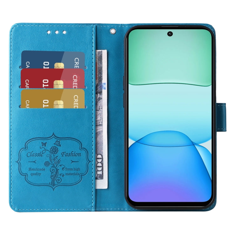 For Xiaomi Poco M6 4G Embossed Butterfly Flowers Leather Phone Case
