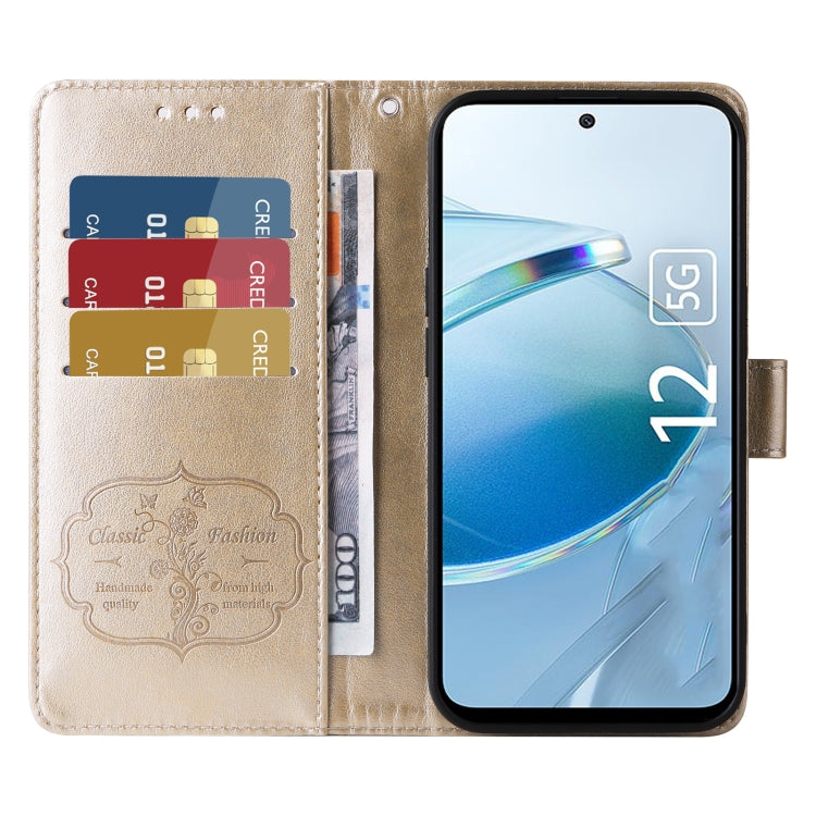 For Xiaomi Poco M6 Pro 5G Embossed Butterfly Flowers Leather Phone Case
