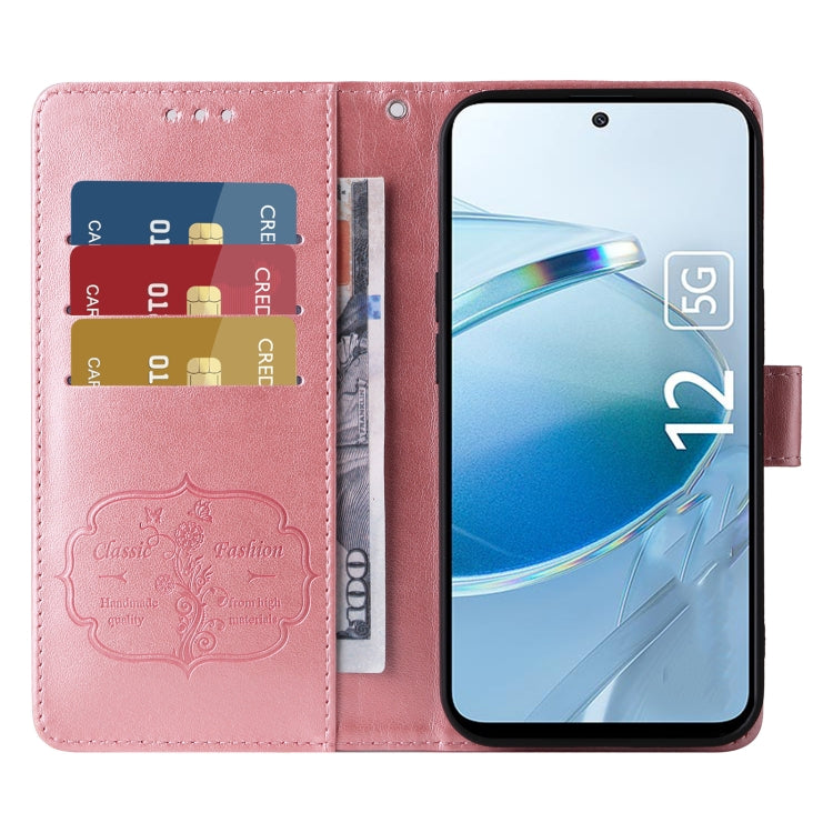 For Xiaomi Poco M6 Pro 5G Embossed Butterfly Flowers Leather Phone Case