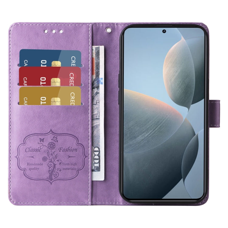 For Xiaomi 14T Embossed Butterfly Flowers Leather Phone Case