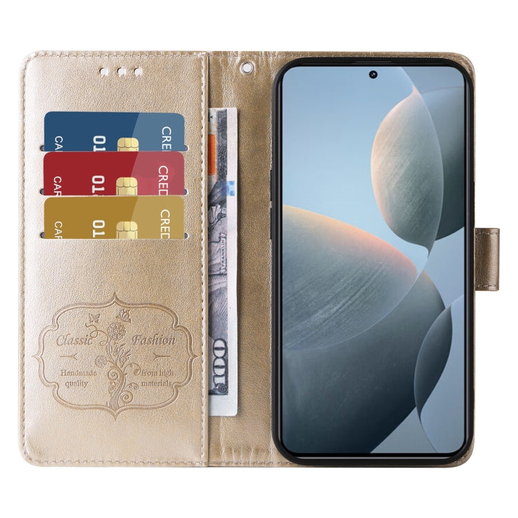 For Xiaomi 14T Embossed Butterfly Flowers Leather Phone Case