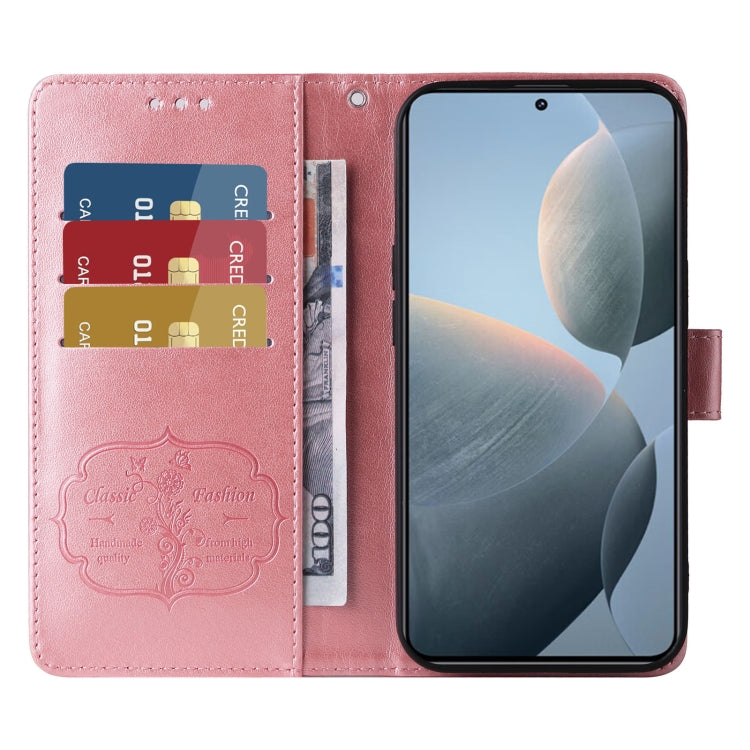 For Xiaomi 14T Embossed Butterfly Flowers Leather Phone Case