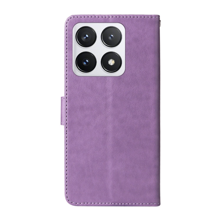 For Xiaomi 14T Pro Embossed Butterfly Flowers Leather Phone Case