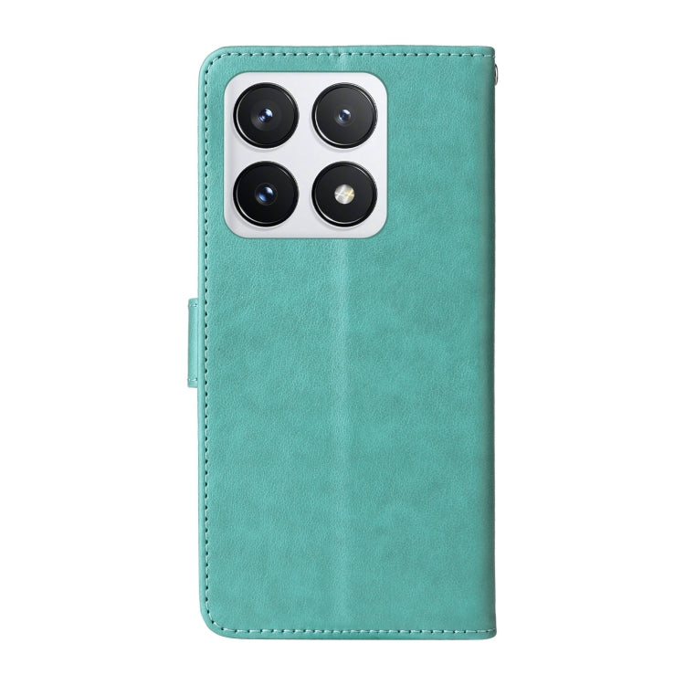 For Xiaomi 14T Pro Embossed Butterfly Flowers Leather Phone Case