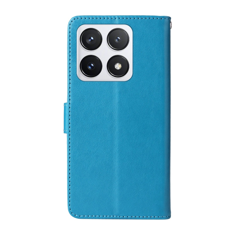 For Xiaomi 14T Pro Embossed Butterfly Flowers Leather Phone Case