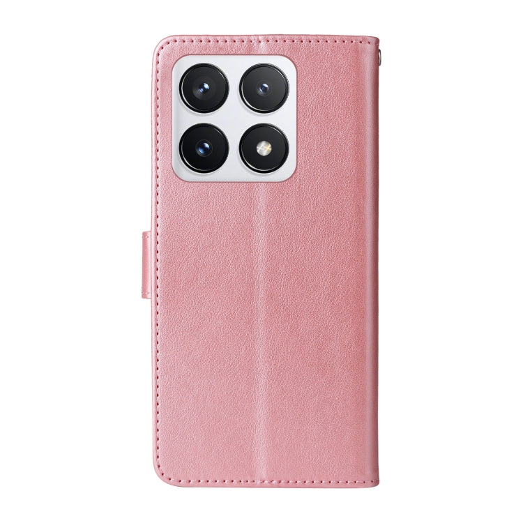For Xiaomi 14T Pro Embossed Butterfly Flowers Leather Phone Case