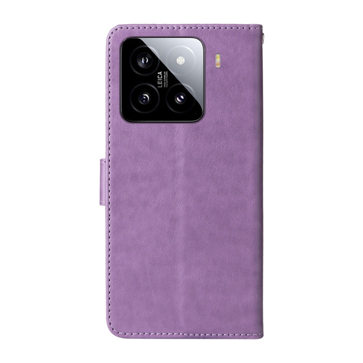 For Xiaomi 15 Embossed Butterfly Flowers Leather Phone Case