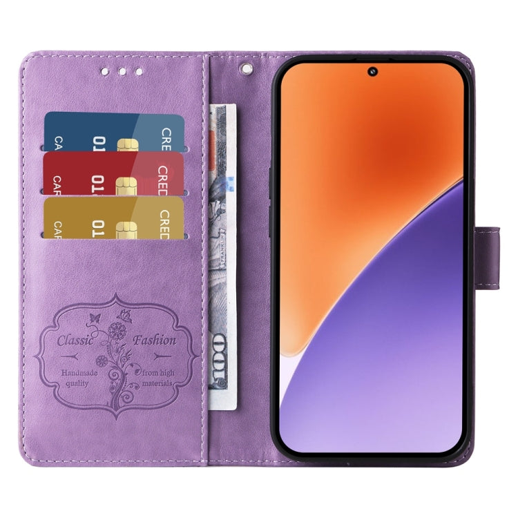 For Xiaomi 15 Embossed Butterfly Flowers Leather Phone Case