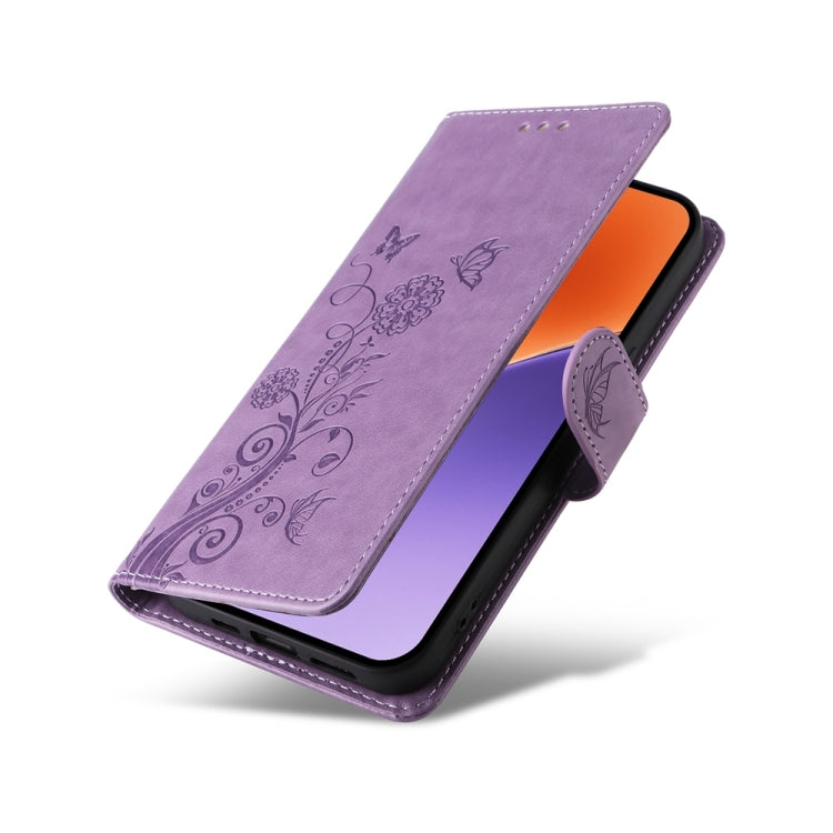 For Xiaomi 15 Embossed Butterfly Flowers Leather Phone Case