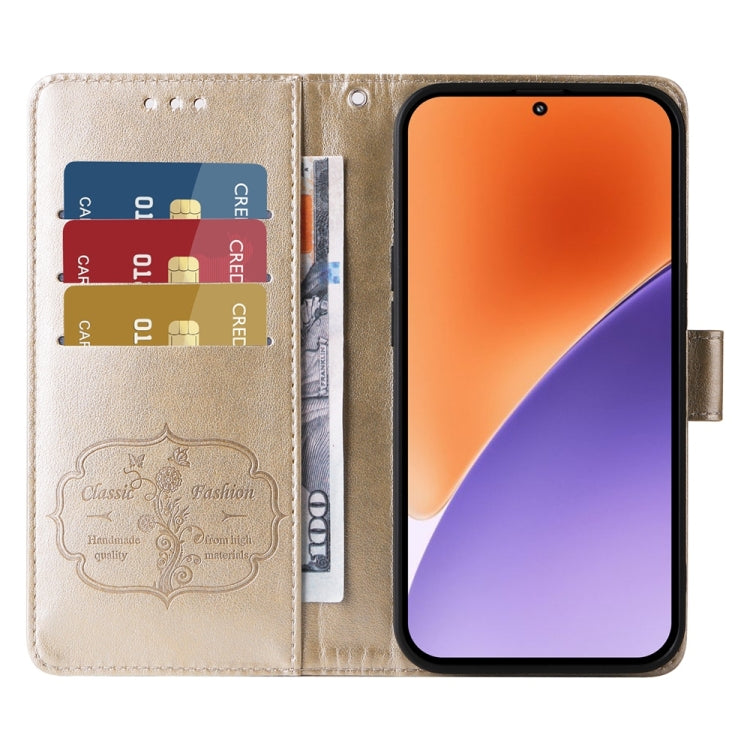 For Xiaomi 15 Embossed Butterfly Flowers Leather Phone Case
