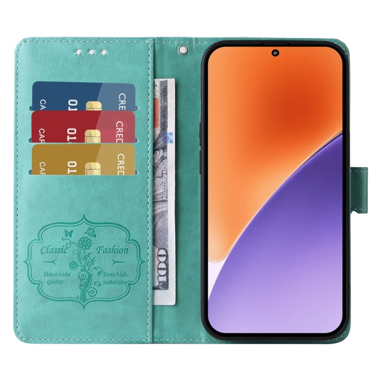 For Xiaomi 15 Embossed Butterfly Flowers Leather Phone Case