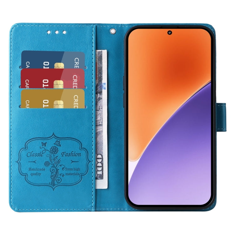 For Xiaomi 15 Embossed Butterfly Flowers Leather Phone Case