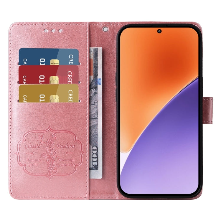 For Xiaomi 15 Embossed Butterfly Flowers Leather Phone Case
