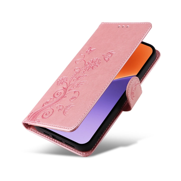 For Xiaomi 15 Embossed Butterfly Flowers Leather Phone Case