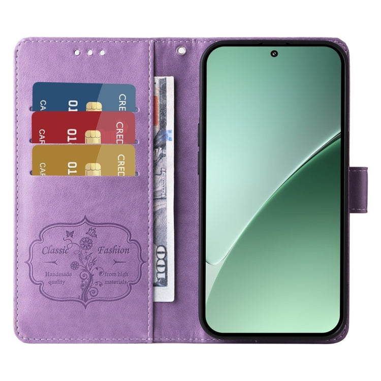 For Xiaomi 15 Pro Embossed Butterfly Flowers Leather Phone Case