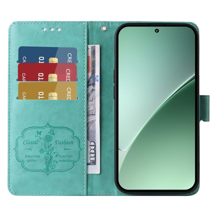 For Xiaomi 15 Pro Embossed Butterfly Flowers Leather Phone Case