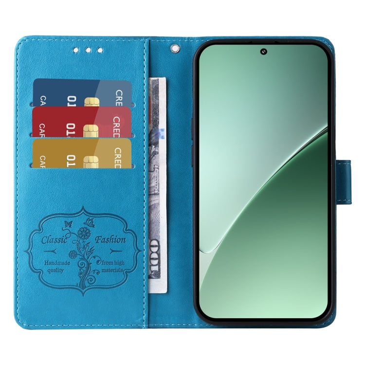 For Xiaomi 15 Pro Embossed Butterfly Flowers Leather Phone Case