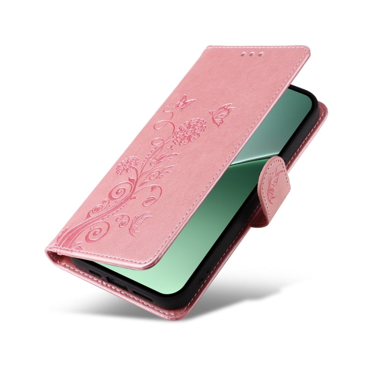 For Xiaomi 15 Pro Embossed Butterfly Flowers Leather Phone Case
