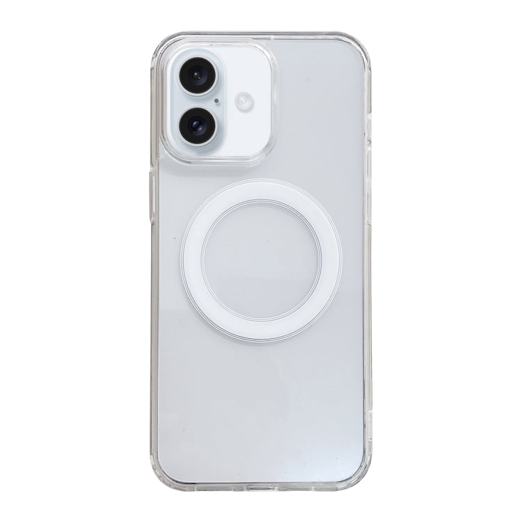 For iPhone 16 Clear Acrylic TPU MagSafe Phone Case - Transparent