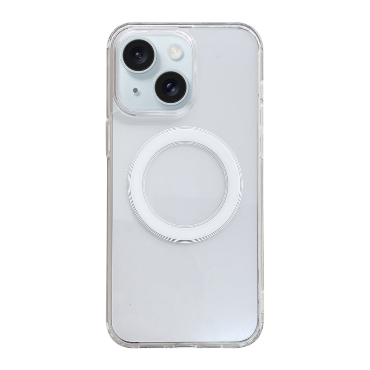 For iPhone 15 Clear Acrylic TPU MagSafe Phone Case - Transparent