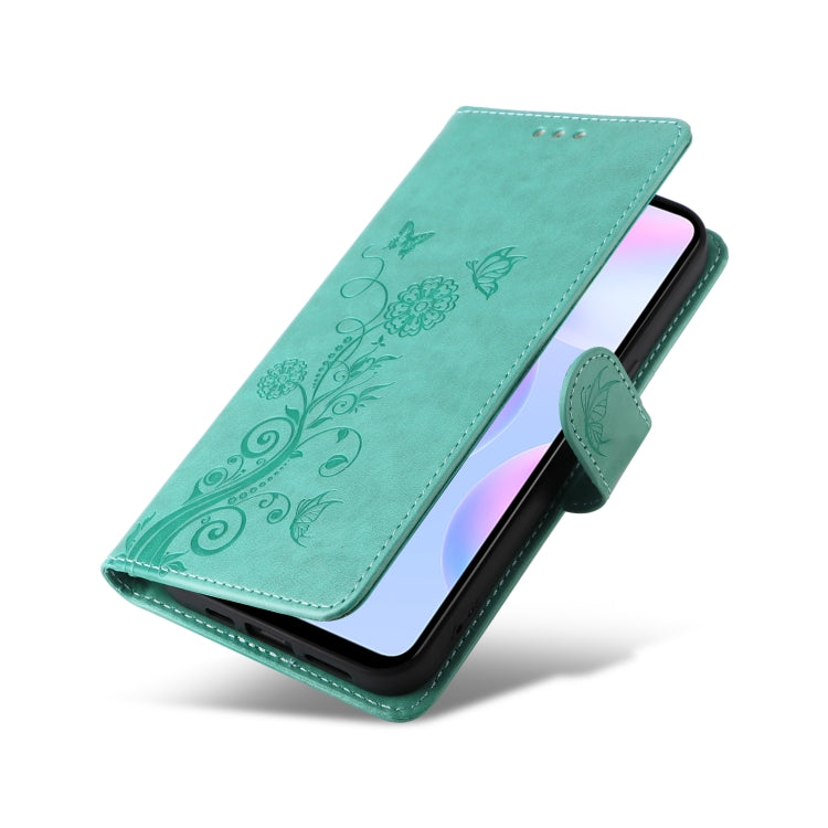 For Redmi 10A 4G Embossed Butterfly Flowers Leather Phone Case